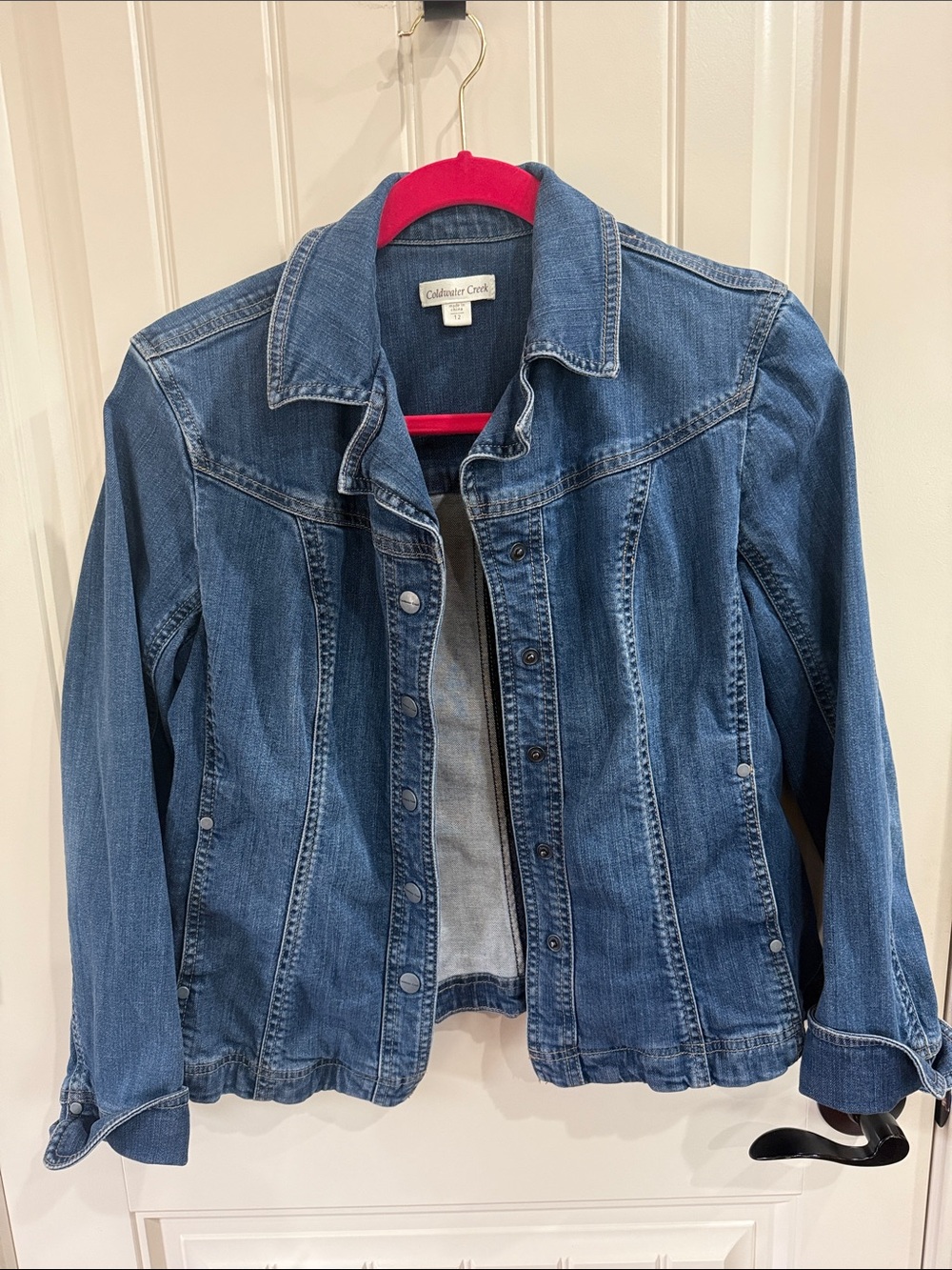 Coldwater Creek Blue Denim Button-Front Jacket